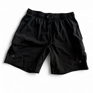George Men’s Cargo Swim Trunks Black Quick Dry Mesh Lined Size Large 36-38
